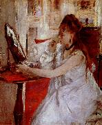 Berthe Morisot ung kvinna med pudervippa Spain oil painting artist